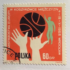 Poland 1963 Scott 1161 used - 60gr,  European Men's Basketball Championship