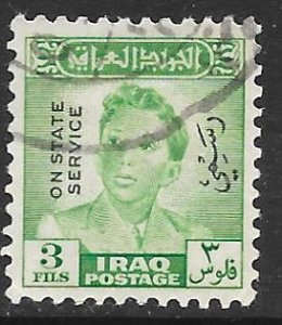 Iraq O125: 3f King Faisal II overprint, used, F-VF