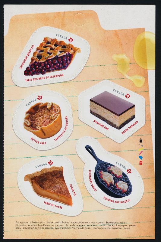 Canada 3177 Right Booklet Pane MNH Food, Sweet Canada Desserts