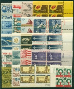 20 DIFFERENT SPECIFIC 4-CENT PLATE BLOCKS, MINT, OG, NH, READ, GREAT PRICE! (18)