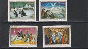 Zaire # 1000-1003, 1004, Christmas, Mint NH 1/2 Cat.