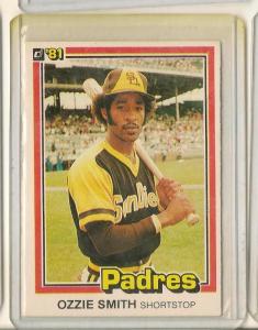 OZZIE SMITH PADRES  DONRUSS 1981 BASEBALL CARD # 1