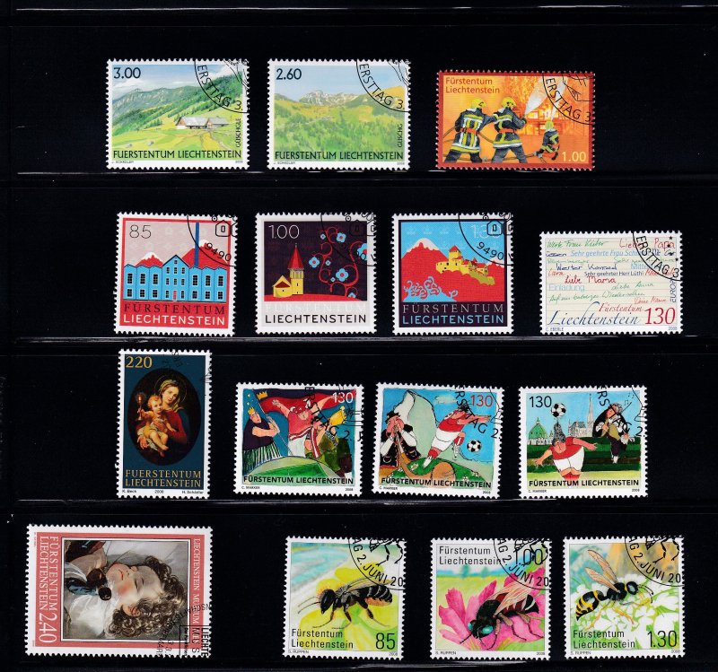 Liechtenstein 2008 , Year set First day CTO all MNH