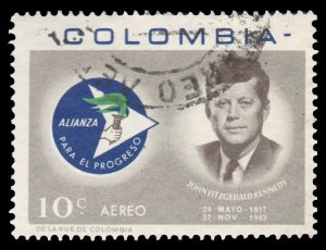 AIRMAIL STAMP FROM COLOMBIA 1963. SCOTT # C455. USED. # 6