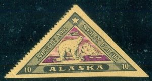 ALASKA, 10¢ Arctic Air Mercy Flight Label w/Polar Bear, LH, VF