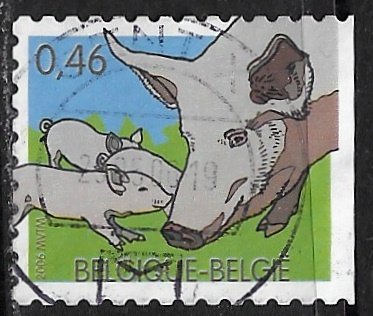 Belgium ~ Scott # 2132d ~ Used ~ Pig & Piglets