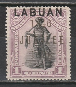 LABUAN 1896 JUBILEE 1C CHIEF PERF 14.5