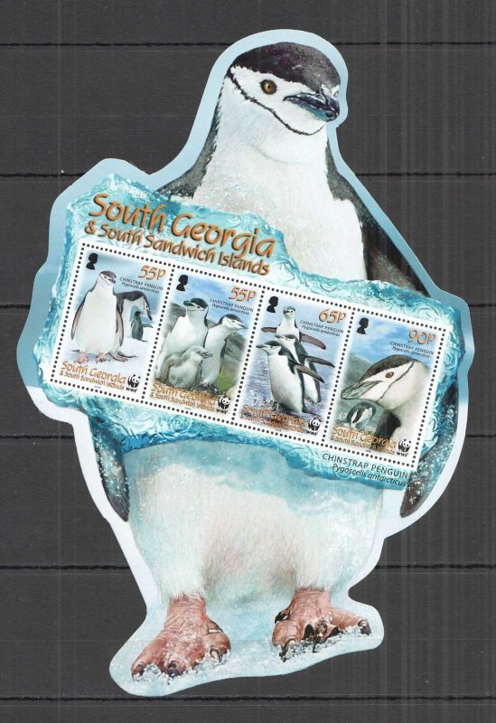 B1586 2008 South Georgia Wwf Fauna Birds Penguins ! Shape 1Kb Mnh