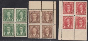 Canada #231-236 Mint Set Blocks of 4