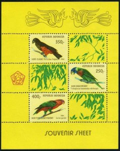 Indonesia 1106A sheet, MNH. Michel Bl.37. Birds 1980. Vulturine Parrot, Lory.