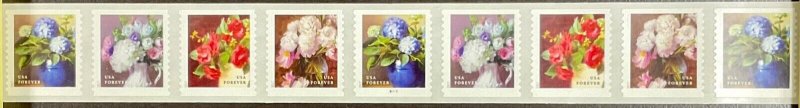 5233-5236 Garden Flowers  PNC Strips of 9 MNH Forever stamps FV $5.40  2017