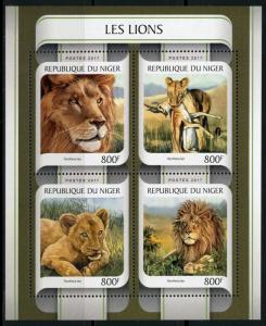 NIGER 2017 LIONS SHEET MINT NH