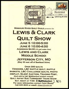 #3854 Lewis and Clark Combo Cancelled on Lewis and Clark Quilt Show phamplet