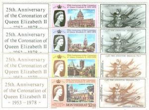 MONTSERRAT 4 SHEETS ROYALTY QUEEN ELIZABETH