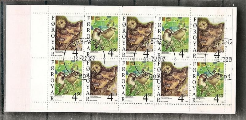 Faroe Islands 351a Used 1999 Birds Cpl. Booklet