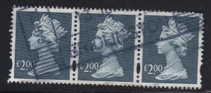 GB UK, Machin, 1999 QE2 used £2.00 Blue Green, Scott MH281, SG Y 1801, Mi 1794