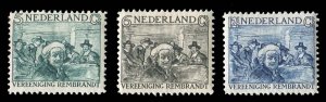 Netherlands #B41-43 Cat$52.50, 1930 Rembrandt, set of three, never hinged