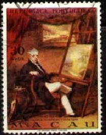 George Chinnery, English Painter, Macao stamp SC#432 used