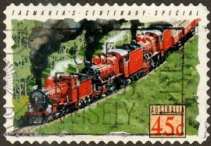 Australia 1330 - Used - 45c Tasmania Centenary Special Train (1993) (cv $0.60) +