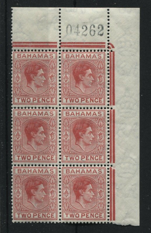 Bahamas 2d Short T in block of 6 unmounted mint NH