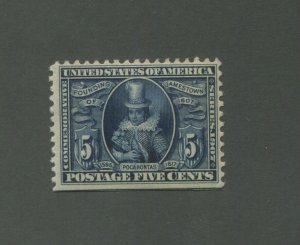 United States Postage Stamp #330 Mint Lightly Hinged VF OG