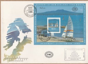 New Zealand 1990 Scenic Miniature Sheet FDC