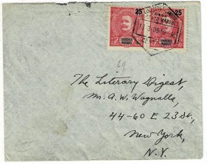 Lourenco Marques 1909 Central cancel on cover to the U.S., Scott 37