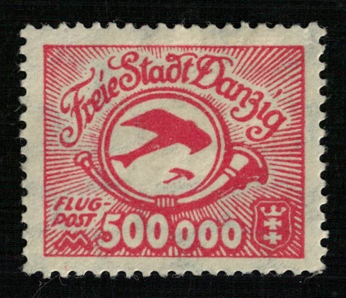 Germany 1923 Airmail - Posthorn and Airplane (4129-Т)