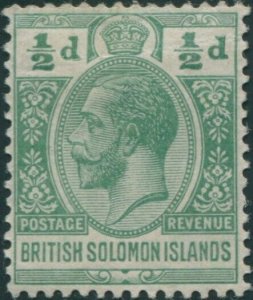 Solomon Islands 1914 SG22 ½d green KGV toned back MLH