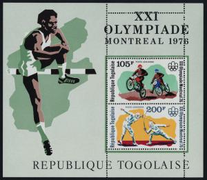 Togo C286a MNH Olympic Sports, Fencing, Motorcycling