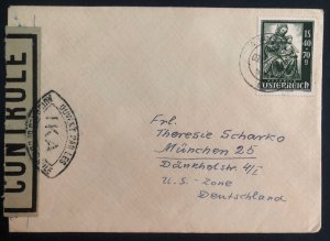 1948 Innsbruck Austria Censored Cover To Munich Germany Stamp Sc#B259