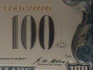 ​UNITED STATES-1928 CAT.#403- 24 KARAT GOLD REPLICA $100  -VF WITH CERTIFICATE