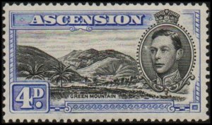 Ascension 44Bd - Mint-H - 4p Green Mountain (perf 13.5) (1940) (cv $10.00)