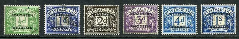 Southern Rhodesia SGD1/D5 and D7 set (no 4d grey-green) cat 35 pounds 