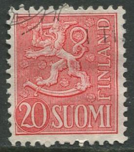 Finland - Scott 320 - Arms of Finland -1954- FU - Single 20m Stamp