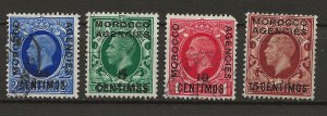 Great Britain Offices Abroad Morocco 4 Different Used VF 1935-36 SCV $37.30 (jr)