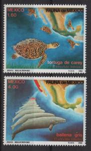 MEXICO 1982 - Scott 1281 & 1282  MH - Sea animals