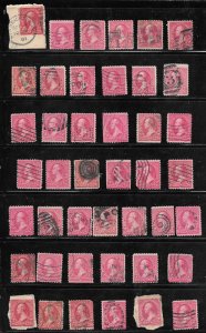 Page #762 Page of Older Washington 2 Cent Used US. Stamps Collection / Lot