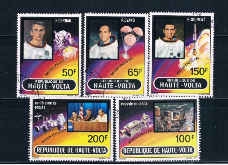 Upper Volta 289-93 Used set Apollo 17 Moon Mission 1973 (U0335)