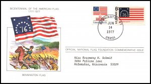US Bennington Flag 1977 Cover