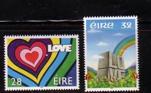 Ireland Sc 852-3 1992 Love stamp set mint NH