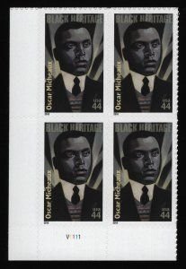 SCOTT  4464  MICHEAUX  44¢  PLATE BLOCK  MNH  SHERWOOD STAMP