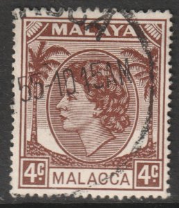 Malaya Malacca Scott 31 - SG25, 1954 Elizabeth II 4c used