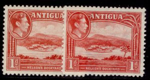 ANTIGUA GVI SG99 + 99a, 1d SHADE VARIETIES, M MINT.