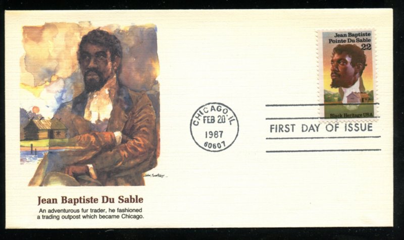 US 2249 Black Heritage - Jean Baptiste UA Fleetwood cachet FDC