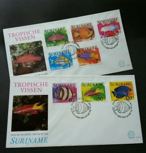 *FREE SHIP Suriname Tropical Fish 1977 (FDC pair) *see scan