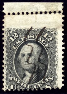 US 69 12c 1861 George Washington misperforated error pen cancel
