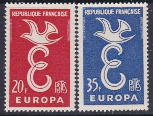 France #889-90 F-VF Mint NH ** Europa 1958