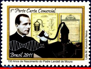 3162 BRAZIL 2011 FATHER LANDELL DE MOURA, SCIENTIST, AMATEUR RADIO, SCIENCE, MNH