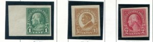 US Scott #577-79  1923 Imperf. Issues. #575 MH, 576 & 577 MNH. Free Shipping.